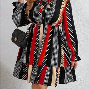 SHEIN Bold Striped and Dotted Dress
